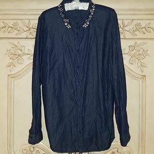 NWT New Direction denim dark wash shirt